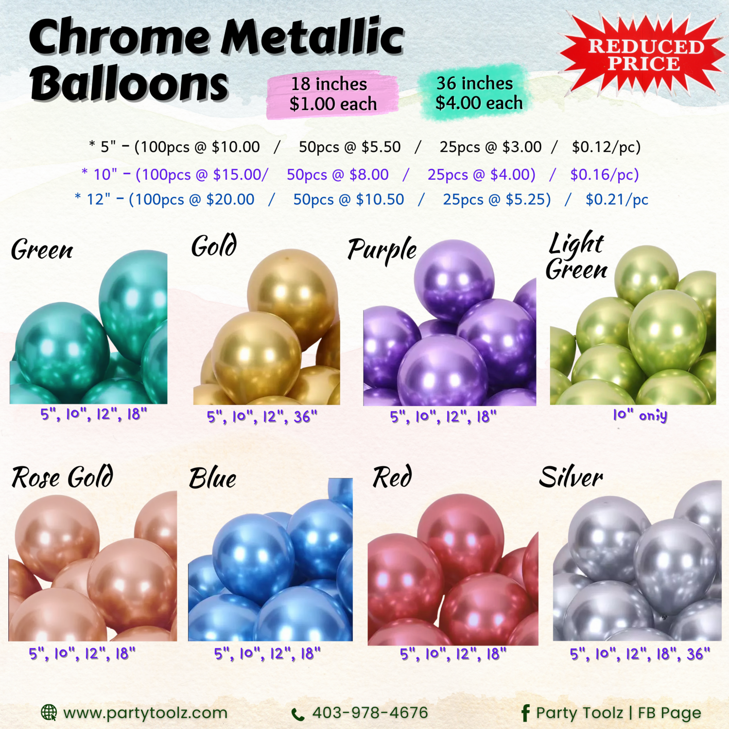 Chrome Metallic Balloons