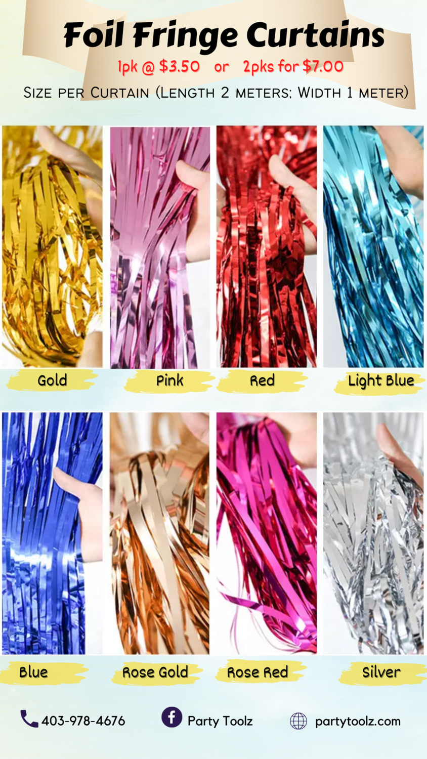 2pks Foil Fringe Curtain