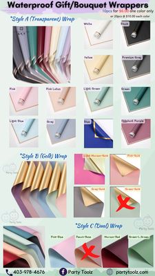 Waterproof Gift/Bouquet Wrappers