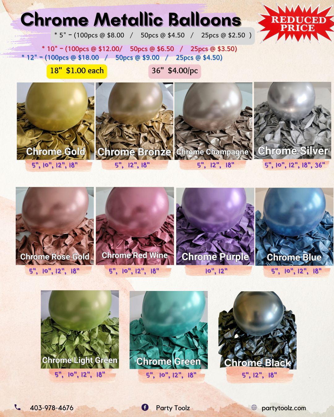 Chrome Metallic Balloons