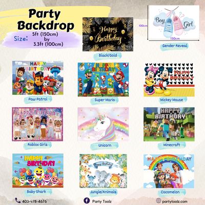 Backdrop/Background Banners for Birthdays, Gender Reveal