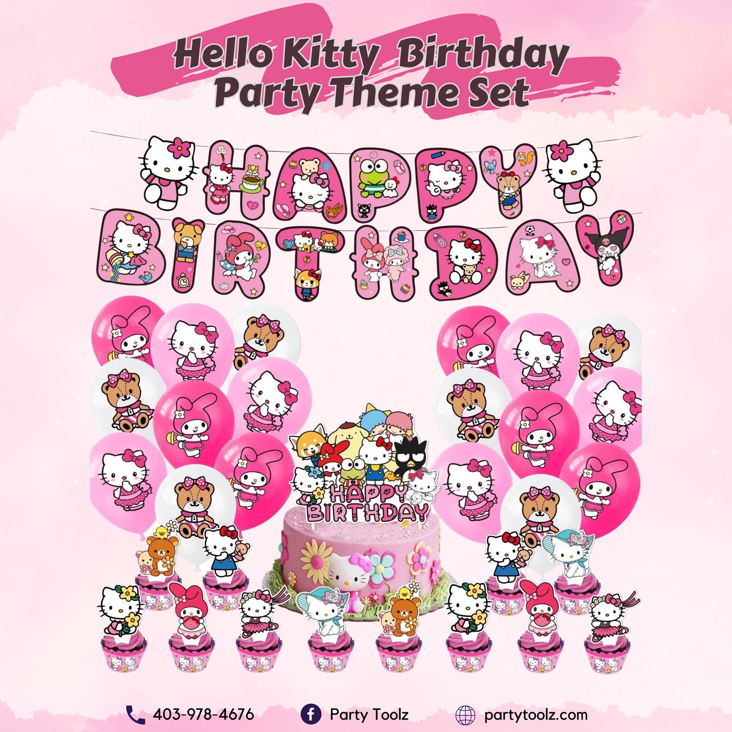 Hello Kitty Birthday Party Balloon Decoration Set