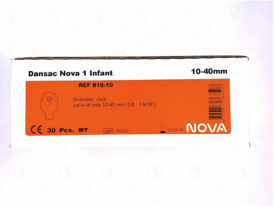 Dansac Nova 1 Infant Drainable Clear Cut-to-Fit Hole 10-40mm
