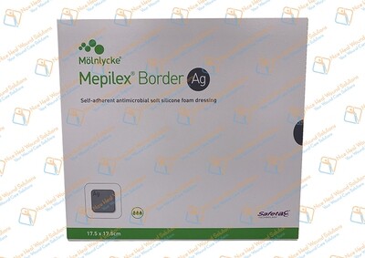 [1 PCS] 395410 Molnlycke Mepilex Border Ag 17.5cm x 17.5cm