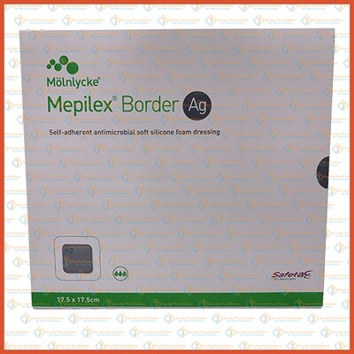 [1 PCS] 395410 Molnlycke Mepilex Border Ag 17.5cm x 17.5cm