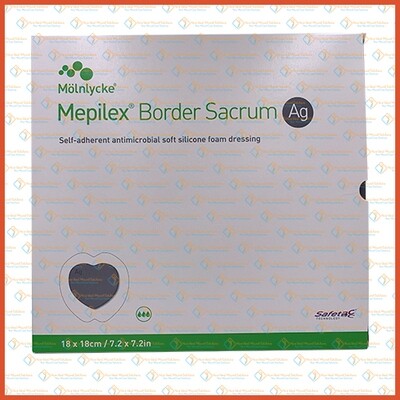 [1 PCS] 382000 Molnlycke Mepilex Border Sacrum Ag 18 x 18cm