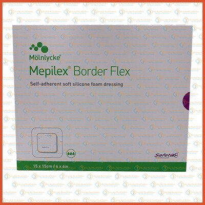 [1 PCS] 595400 Molnlycke Mepilex Border Flex 15cm x 15cm