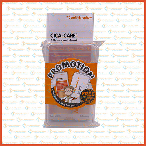 Smith&Nephew Cica-care Solicon Sheet 12cm x 3cm (with container)