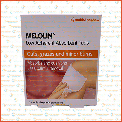 Smith&Nephew Melolin Low Adherent Absorbent Pads 5cm x 5cm (1 box 5's)