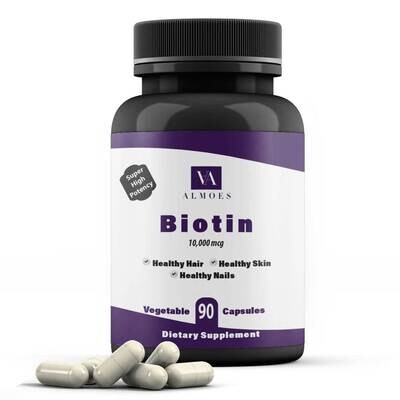 ALMOES Biotin Vitamin B Highest Potency 10,000 mcg