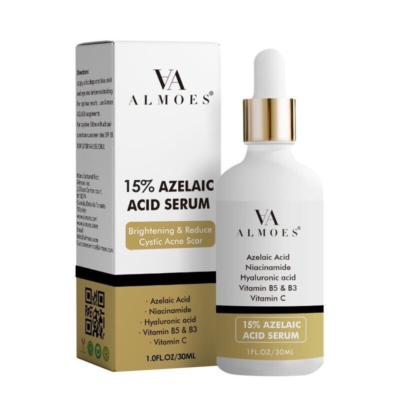 ALMOES AZELAIC ACID 15% SKIN SERUM,BRIGHTENING,NICINAMDE,VIT B3,B5