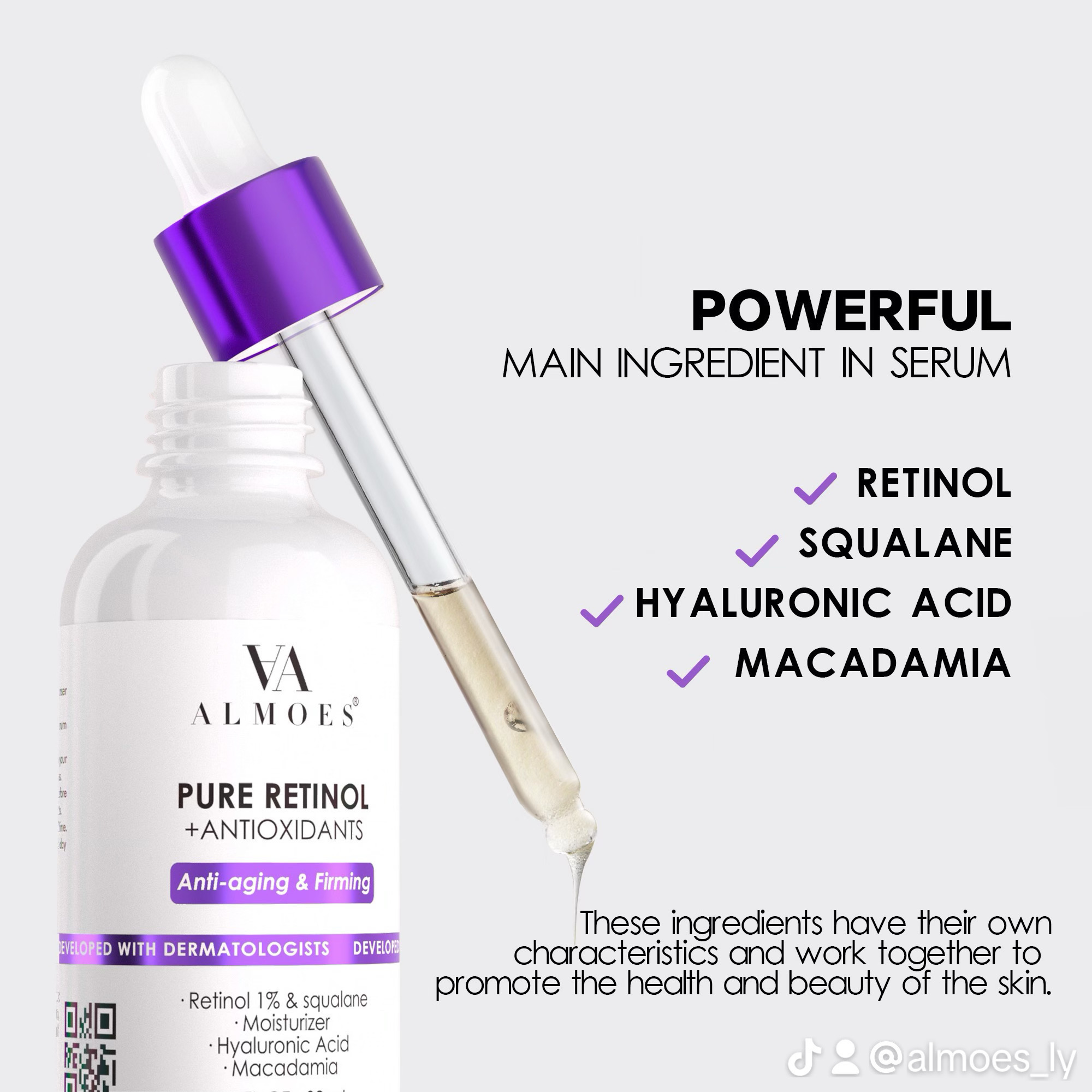 ALMOES RETINOL,SQUALANE,MOISTURIZER,MACADAMIA Serum