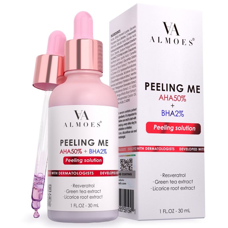 ALMOES PEELING ME, Licorice Root,50% AHA 2% BHB, Resveratrol