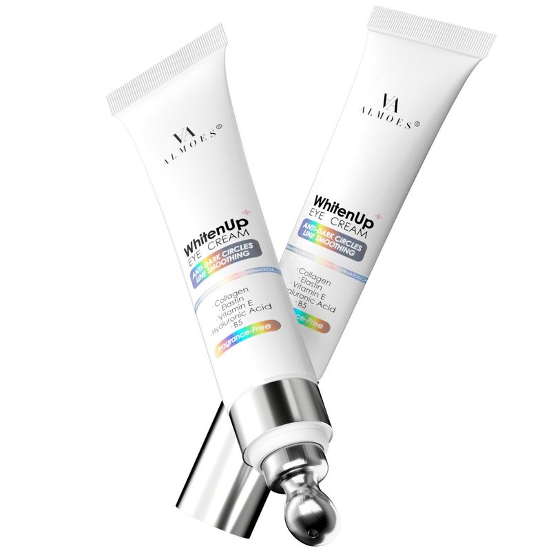 ALMOES WhitenUp Eye Cream – Anti-Dark Circles & Fine Lines | With Retinal Liposome, Collagen, Elastin, Vitamin E, Pro-Vitamin B5, Hyaluronic Acid | Fragrance-Free | 15ml (0.5 fl.oz) ALMOES WhitenUp Eye Cream 15ml – Retinal Liposome, Hyaluronic Acid, Collagen – Anti-Dark Circles and Fine Lines – Fragrance-F