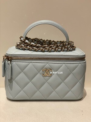 CHANEL 21k Light blue vanity with chain