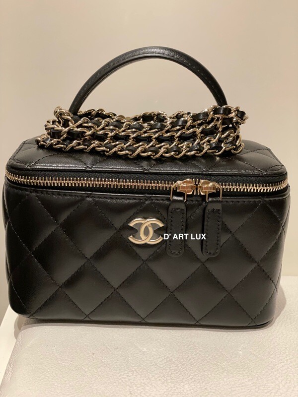 CHANEL Top Handle Vanity Case in Black