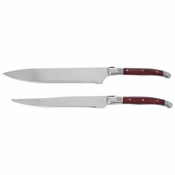 2PC EUROPEAN STYLE KNIFE SET-CHEF AND CARVING WITH WOOD HANDLES