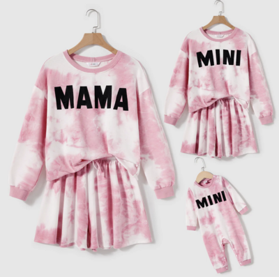 Pink Tie Dye Mama + Mini
