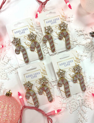 Pink Candy Cane Earrings