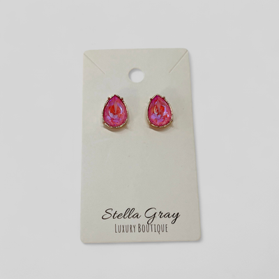 Pink Stone Earrings