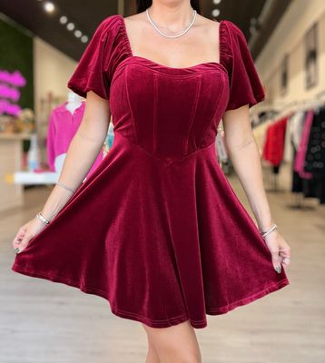Velvet Puff Dress