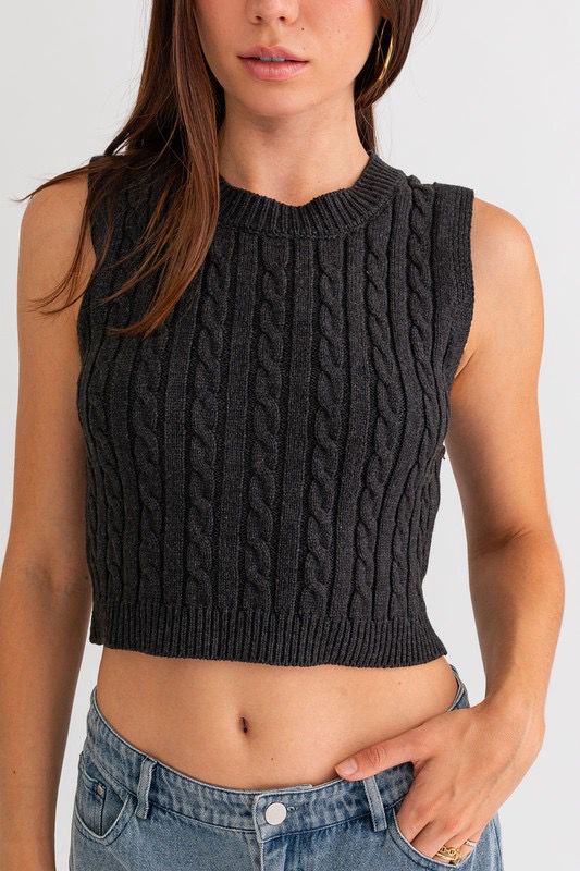 Caroline Knit Tank Gray