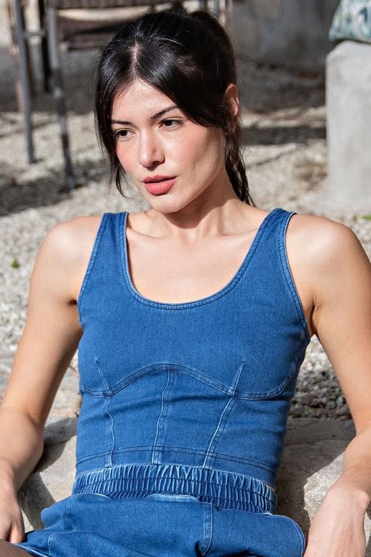 Denim Corset Top