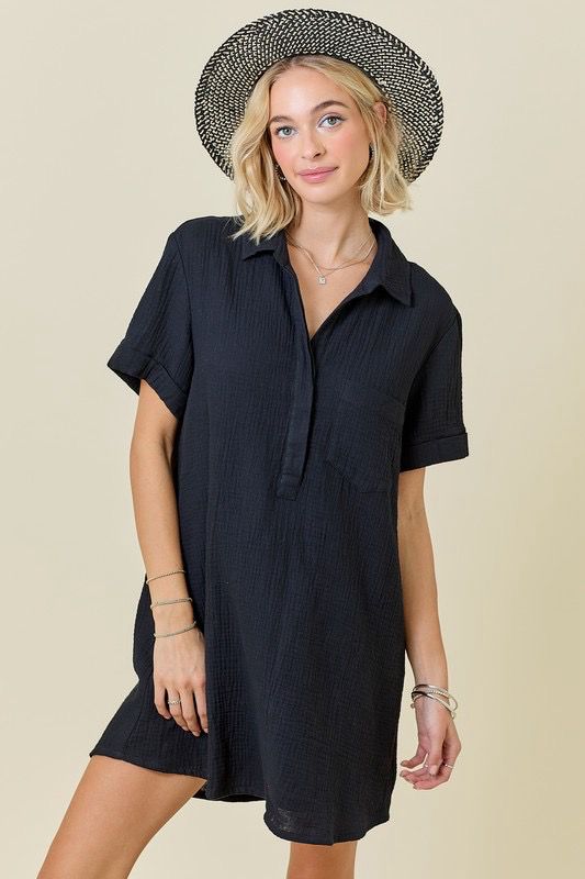 Piper Gauze Dress BLACK
