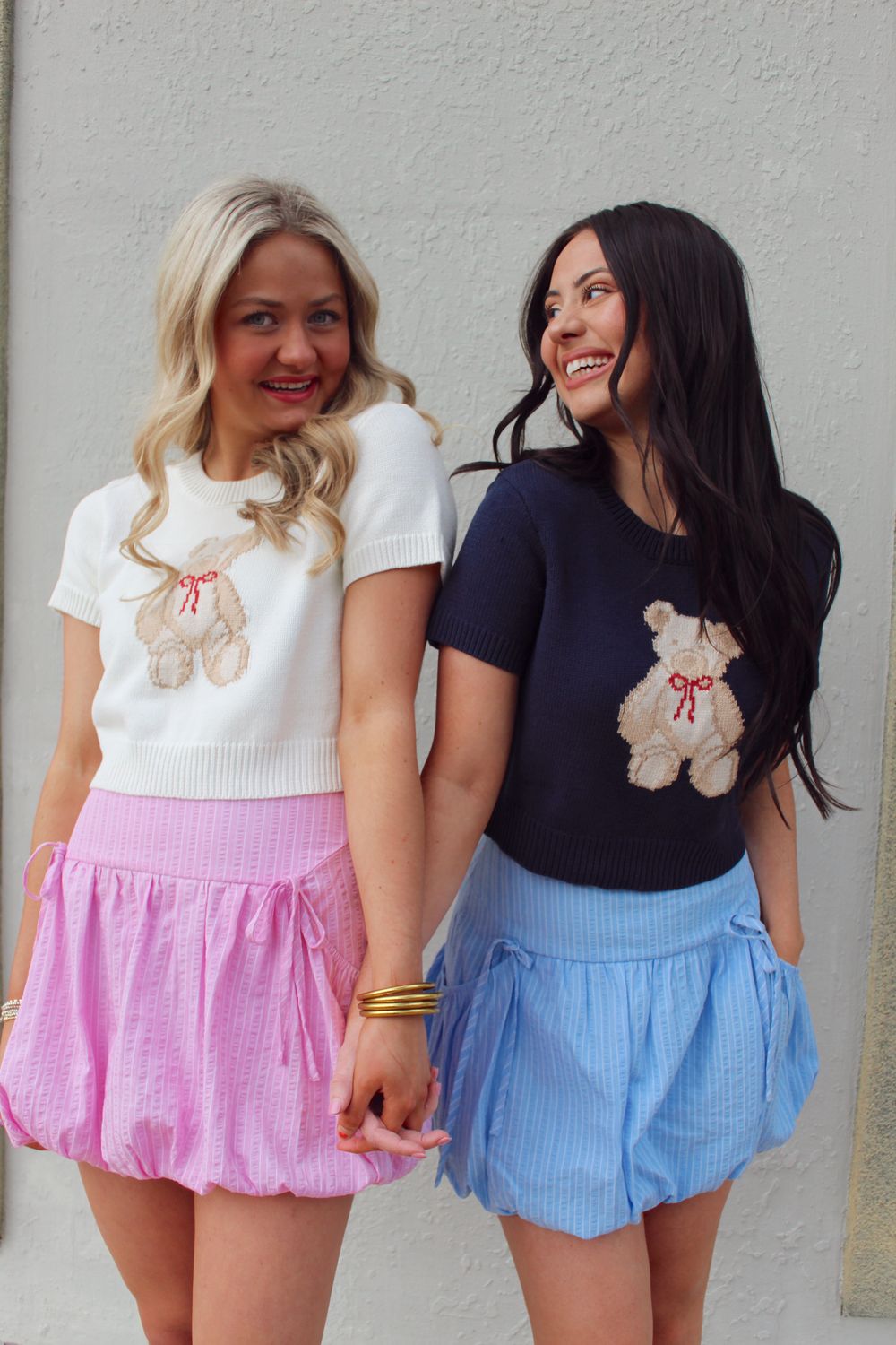 Striped Bubble Skirt BLUE