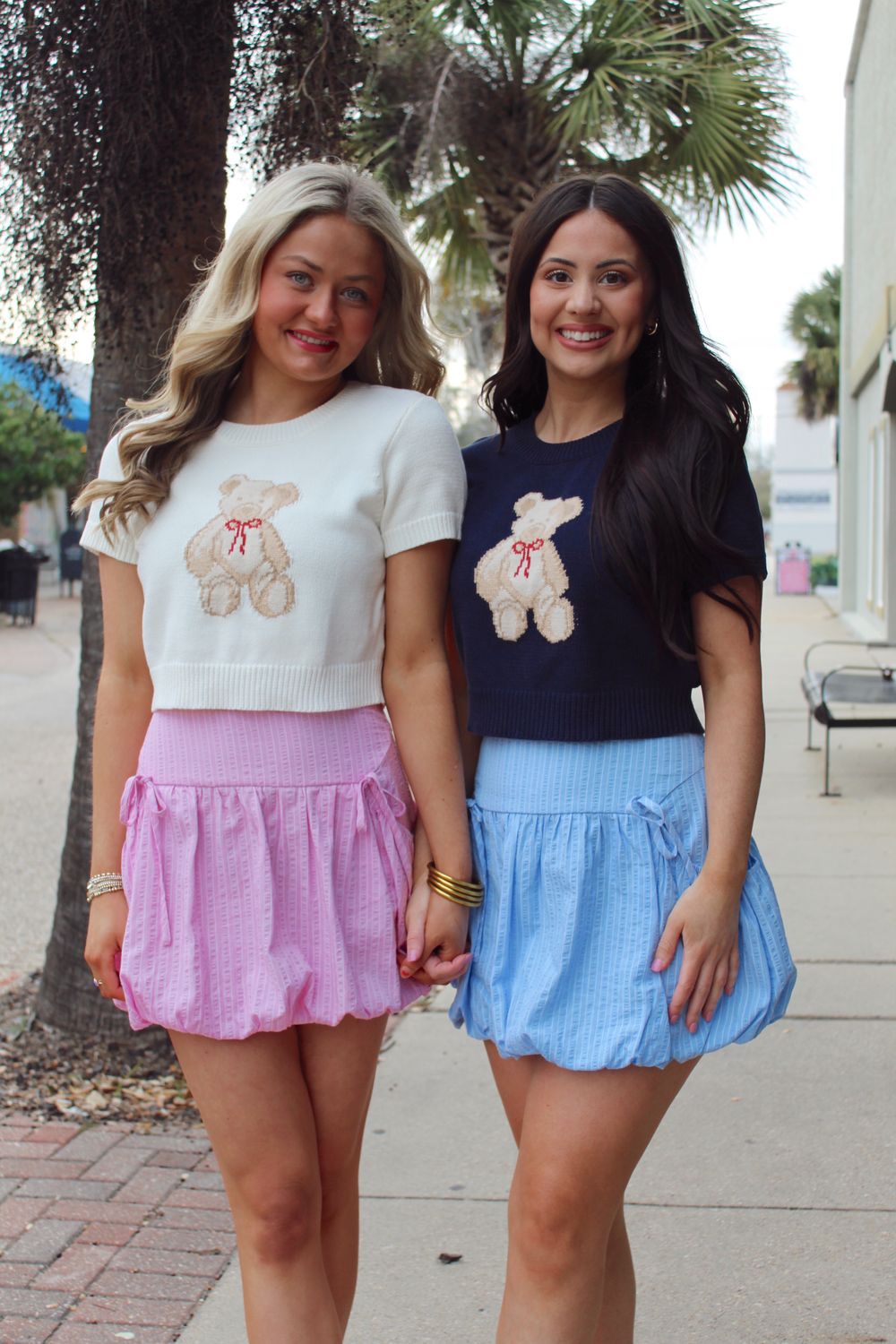 Striped Bubble Skirt PINK