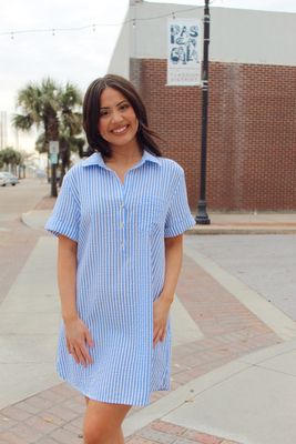 Seersucker Shirt Dress