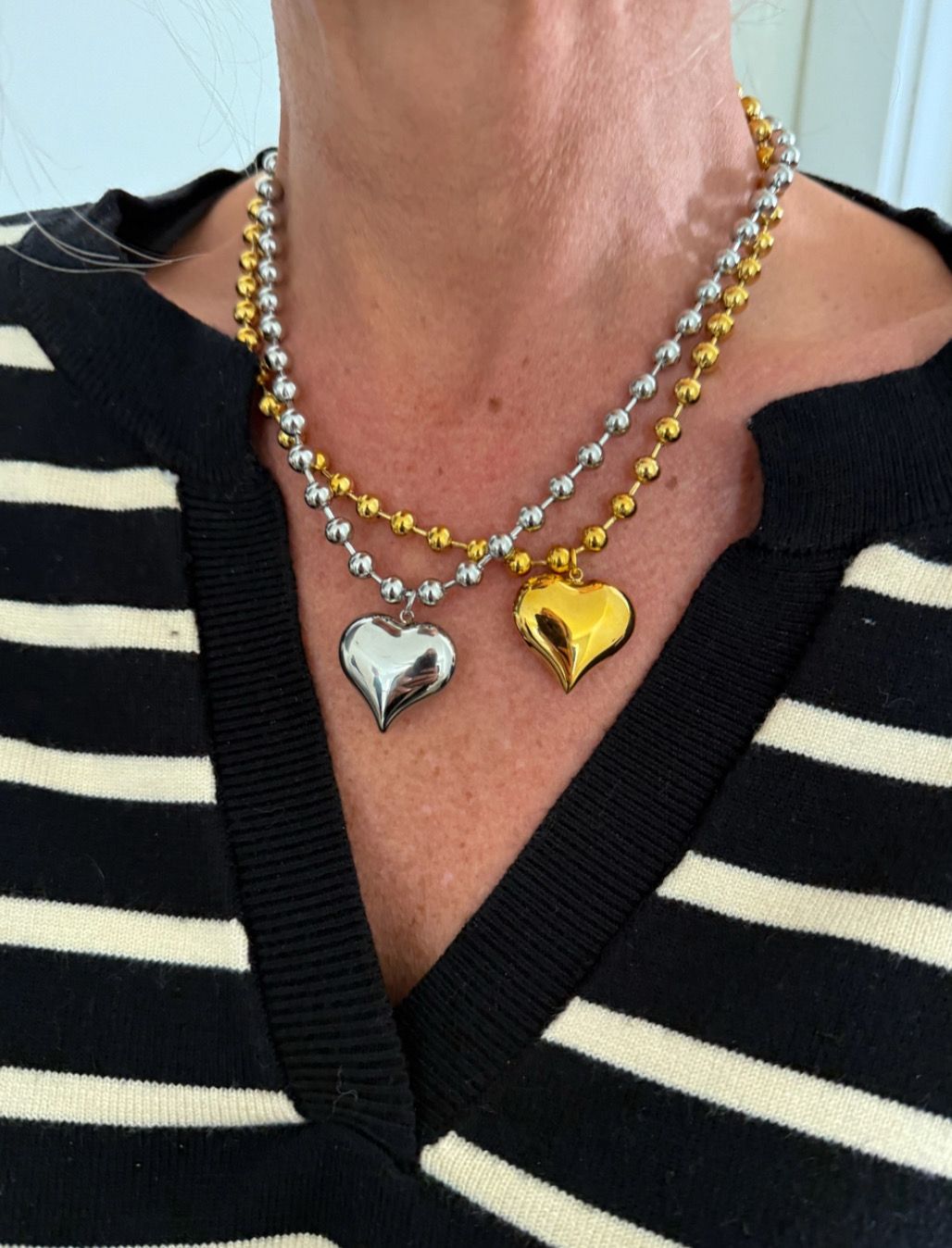 Small Bubble Heart Necklace GOLD