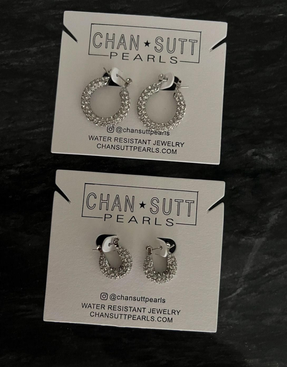 Small Silver Diamond Hoops