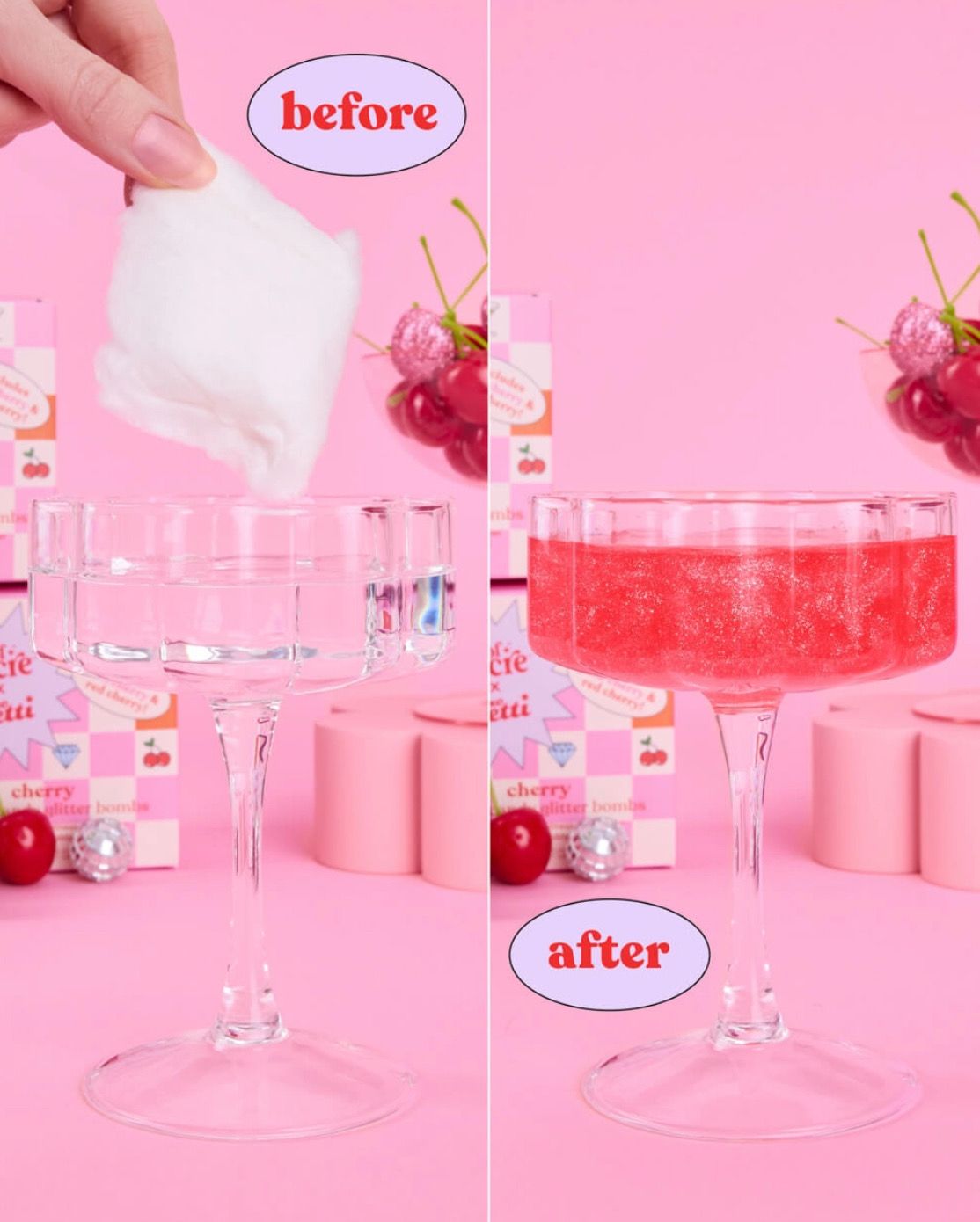Cherry Glitter Bombs