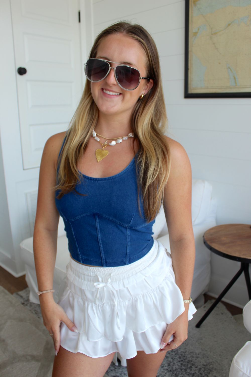 Denim Corset Top