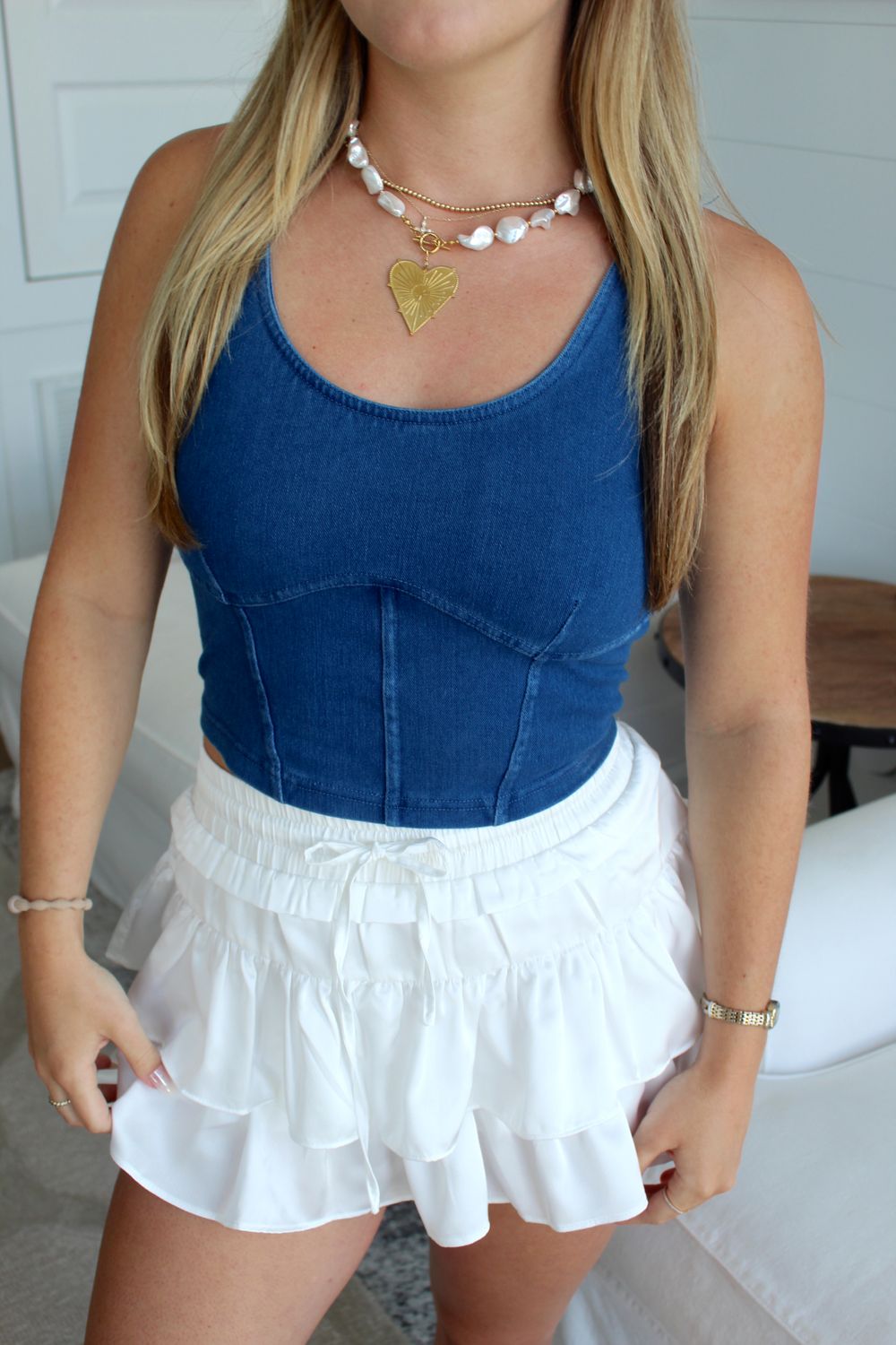 Denim Corset Top