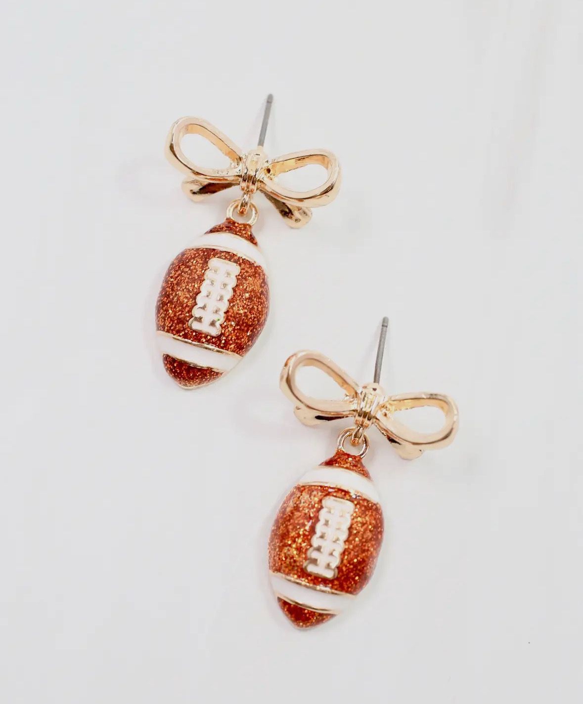 Bow Football Earrings