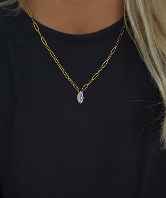 Gold &amp; Diamond Pendant Necklace