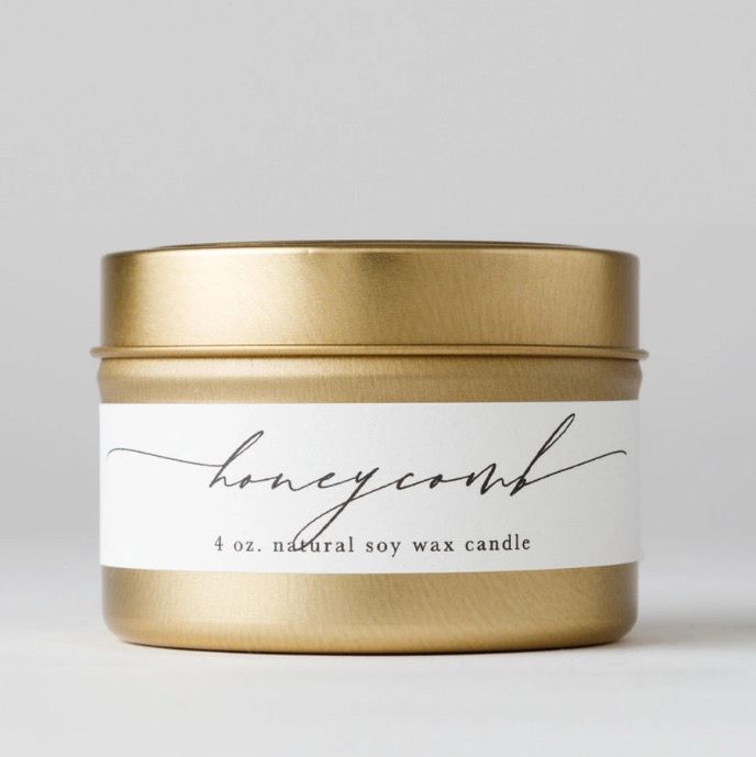 Tin Soy Candle HONEYCOMB