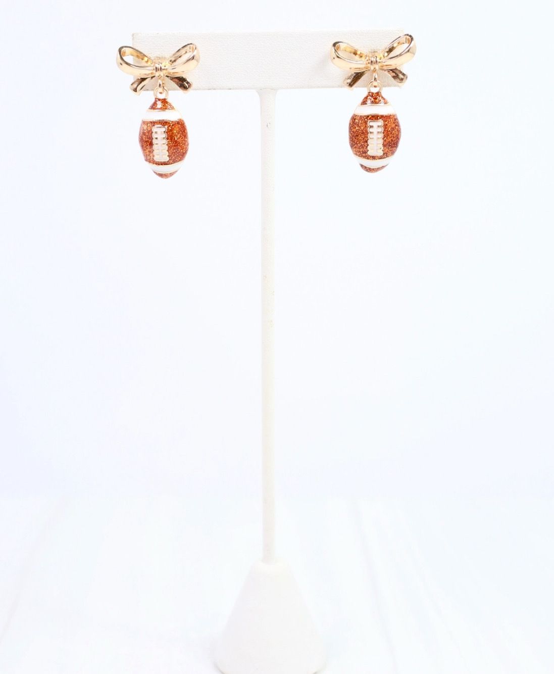 Bow Football Earrings