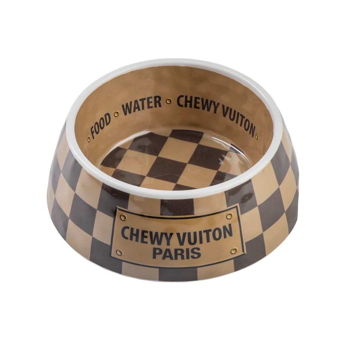 Checker Chewy Vuiton Bowl MEDIUM