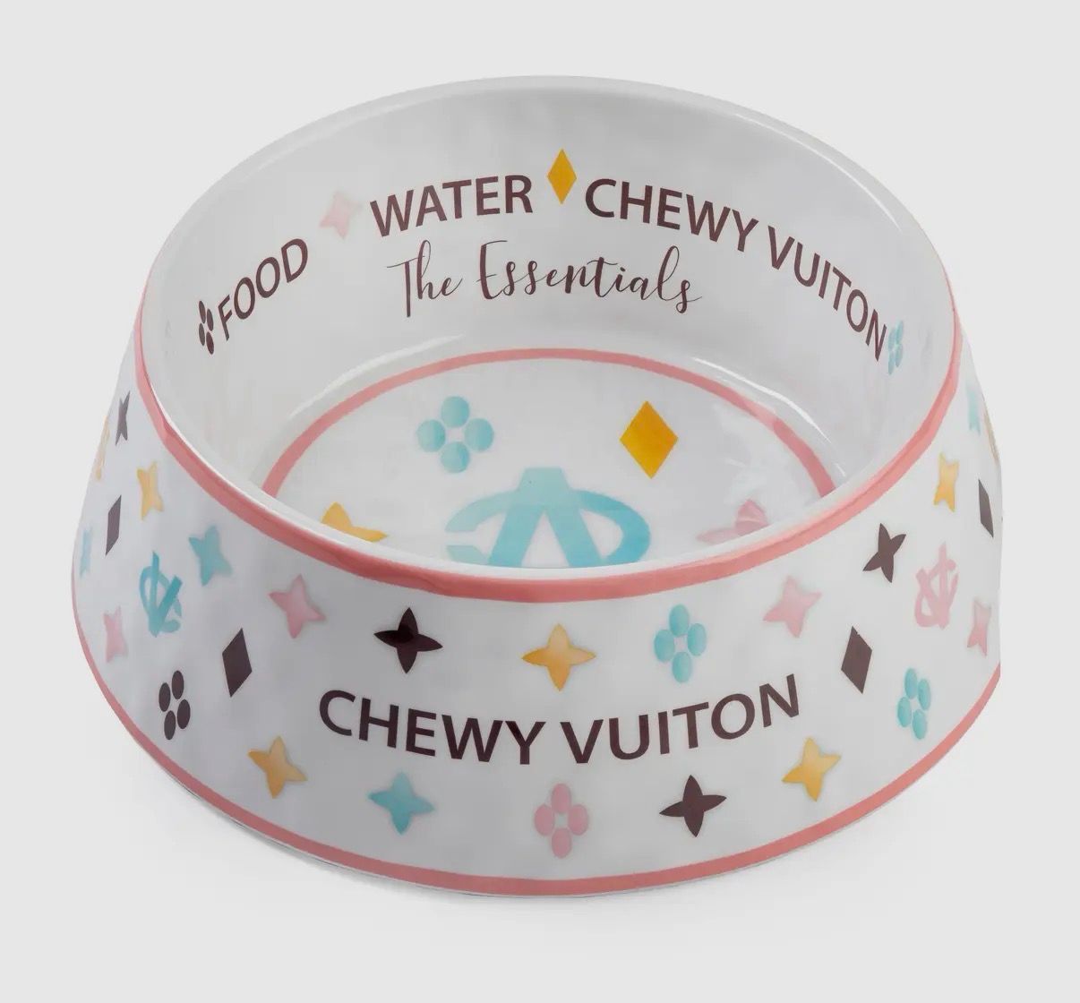 White Chewy Vuiton Bowl SMALL