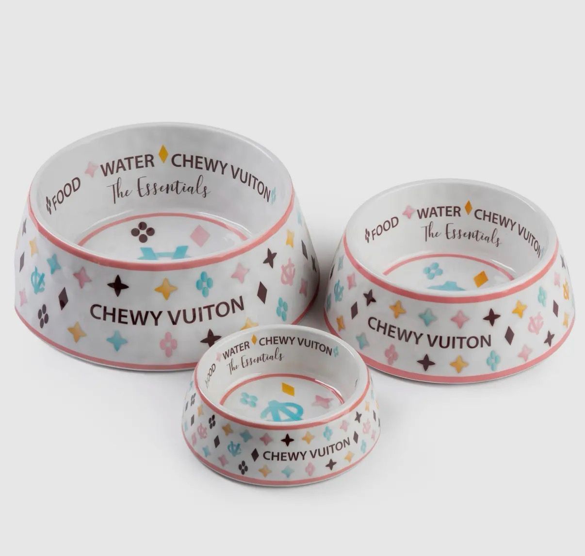 White Chewy Vuiton Bowl SMALL