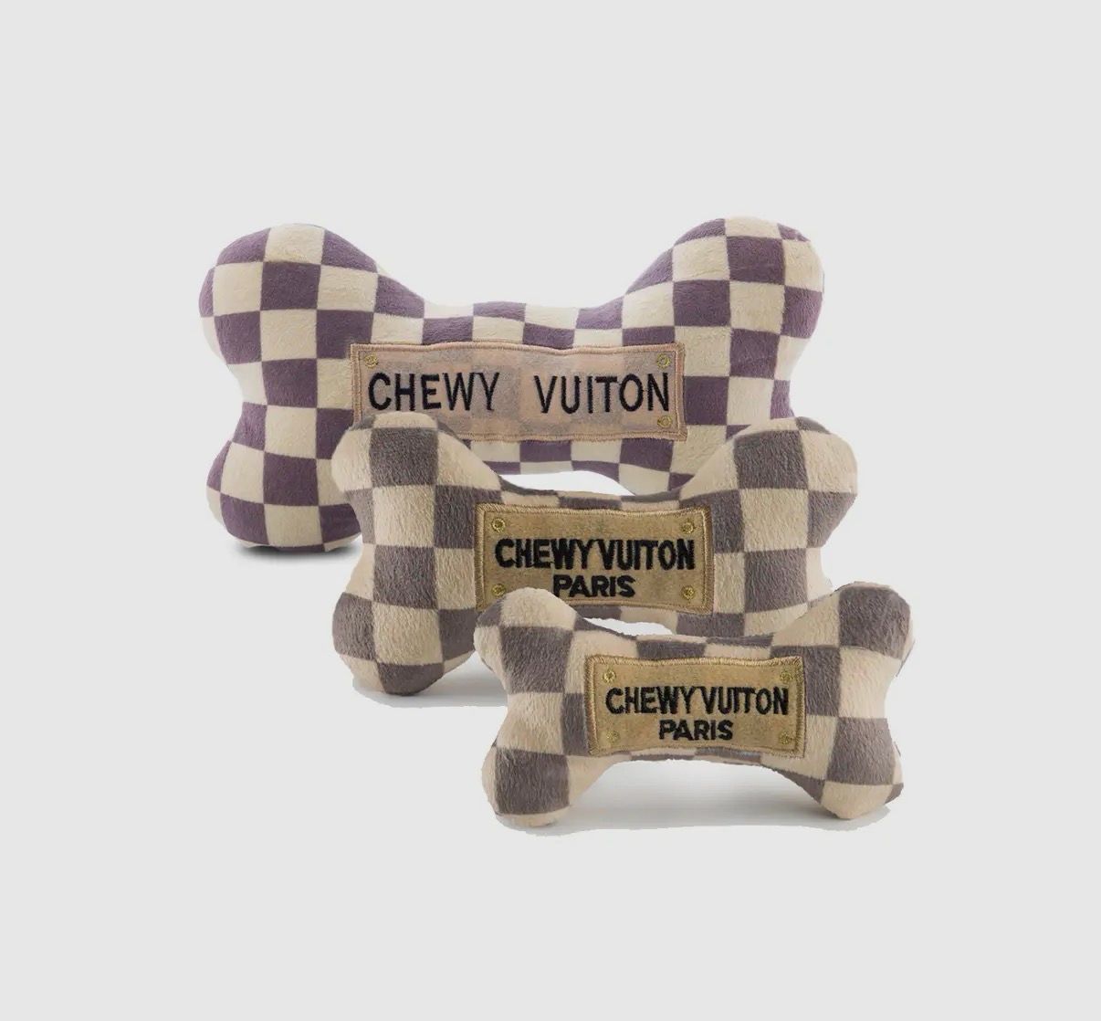 Checker Chewy Vuiton Dog Toy LARGE