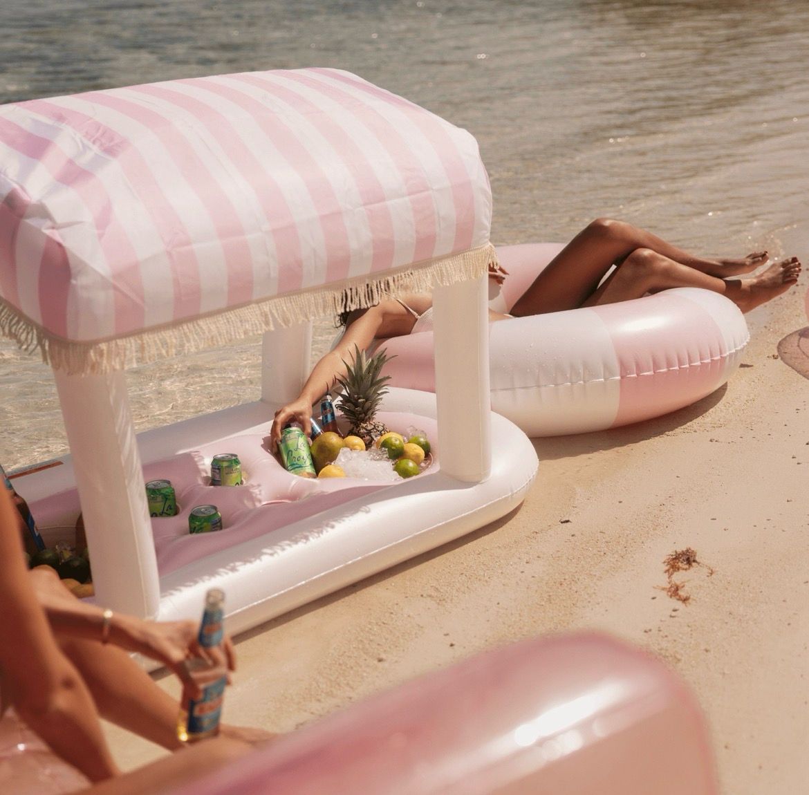 Pink Floating Cabana Bar
