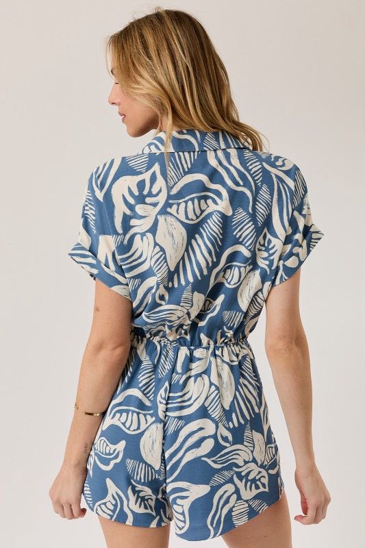Leaf Print Romper