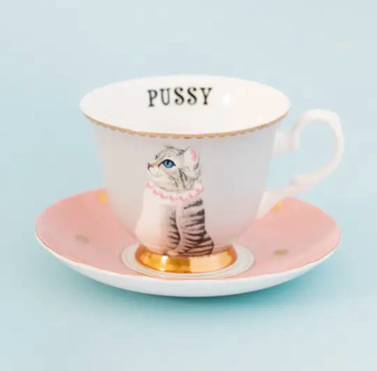 Kitty Teacup &amp; Saucer