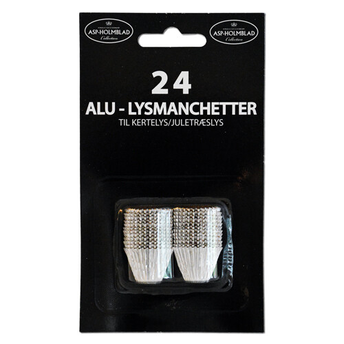 Alumanchetter 24 stk. Sølv/Guld til kertelys/juletræslys