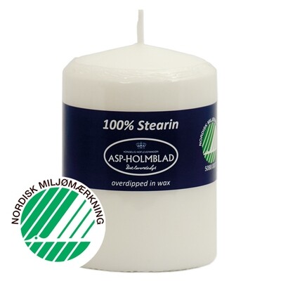 Pillar candle 6.8 x 10 cm 100% stearin White