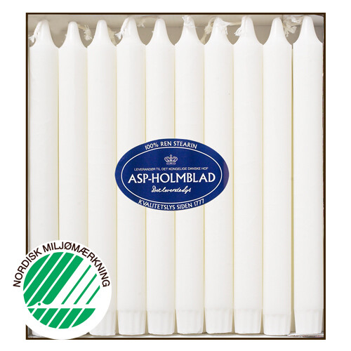 Crowntop candle 2.3 x 24 cm 20 pcs. 100% pure stearin White